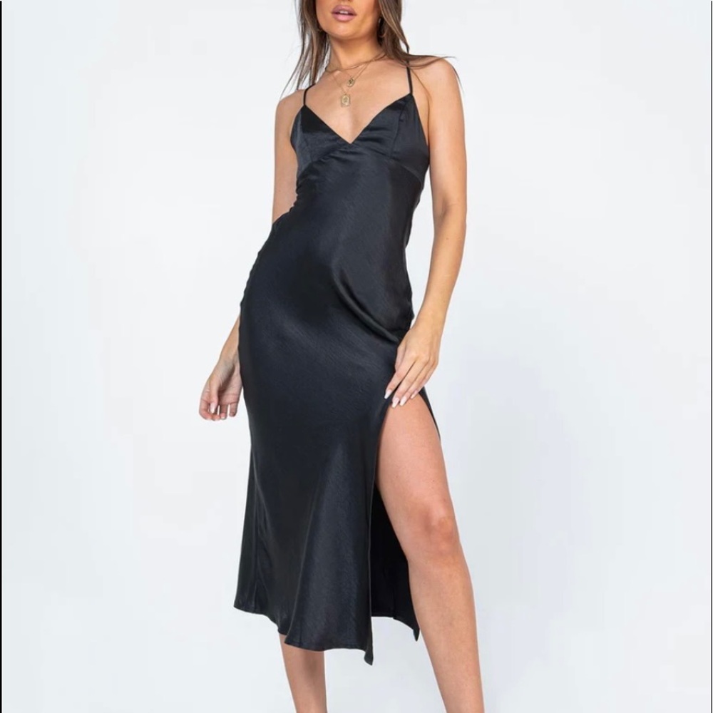 Princess Polly black silk dress